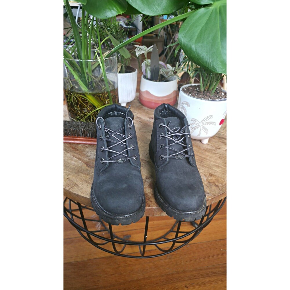 Timberland Women's Nellie Double Black Nubuck Waterproof Boots TB23398 Size 6.5